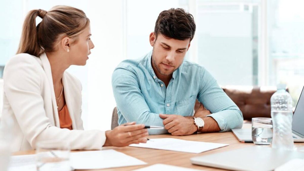 Couple reviewing low testosterone in men
